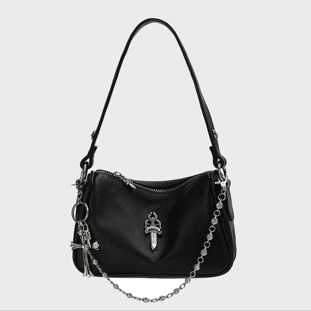 大人気 カーフレザー Chrome Hearts/クロムハーツ バッグ レディース ホーボーバッグ ブラック