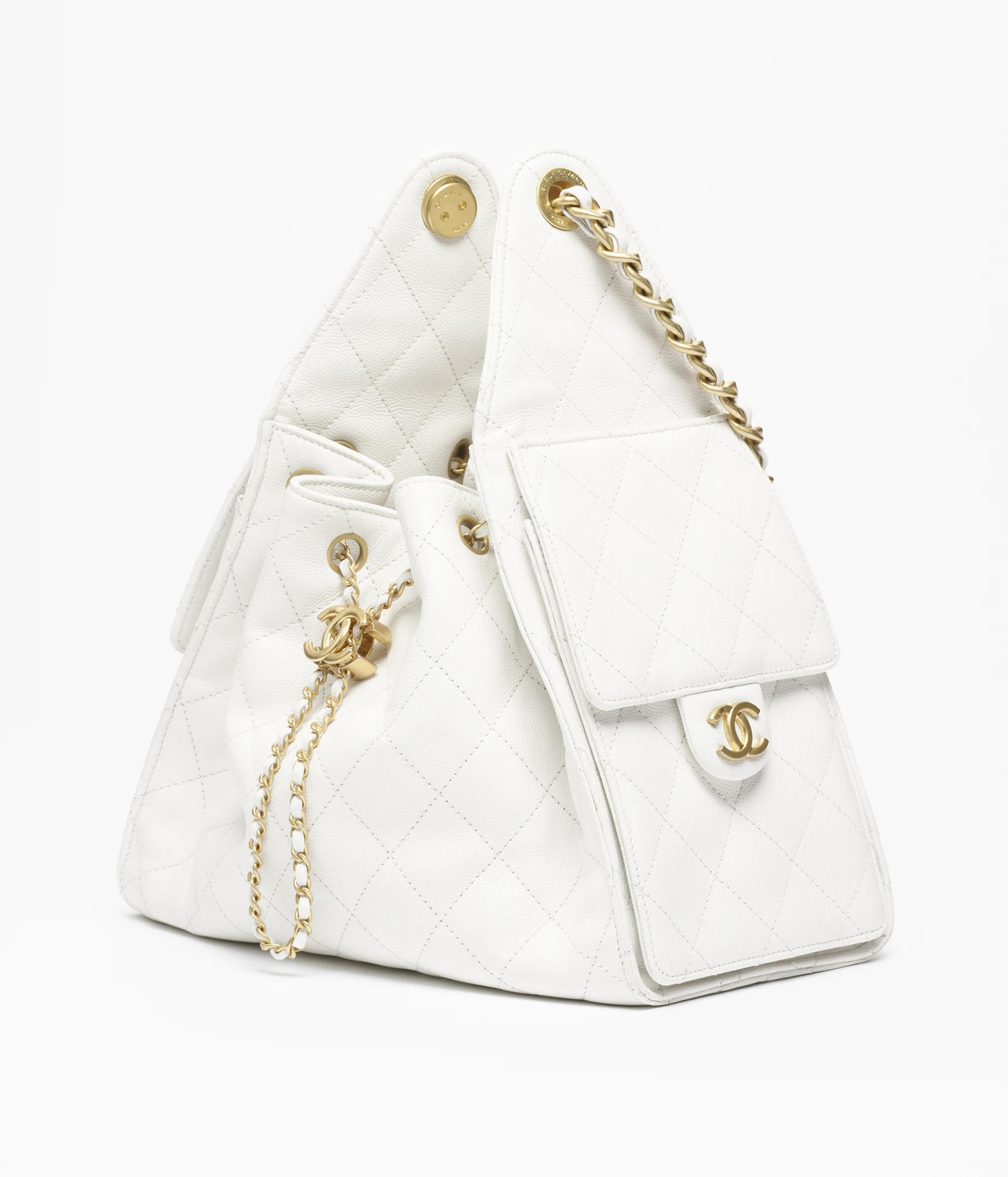 CHANEL 25 スモール ハンドバッグ/ ホワイト