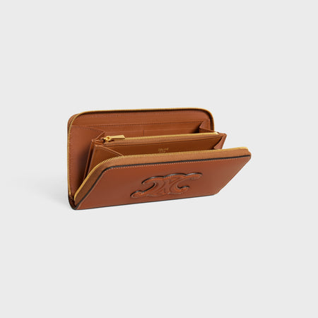 ラージ ジップウォレット キュイル トリオンフ / スムースカーフスキン タン