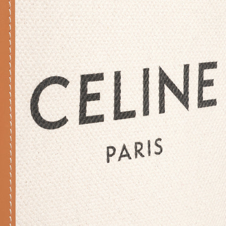 Celineミニ バーティカル CELINE カバ / プリントテキスタイル & カーフスキン ナチュラル / タン