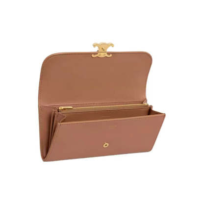 ラージウォレット トリオンフ / シャイニースムースラムスキン タン