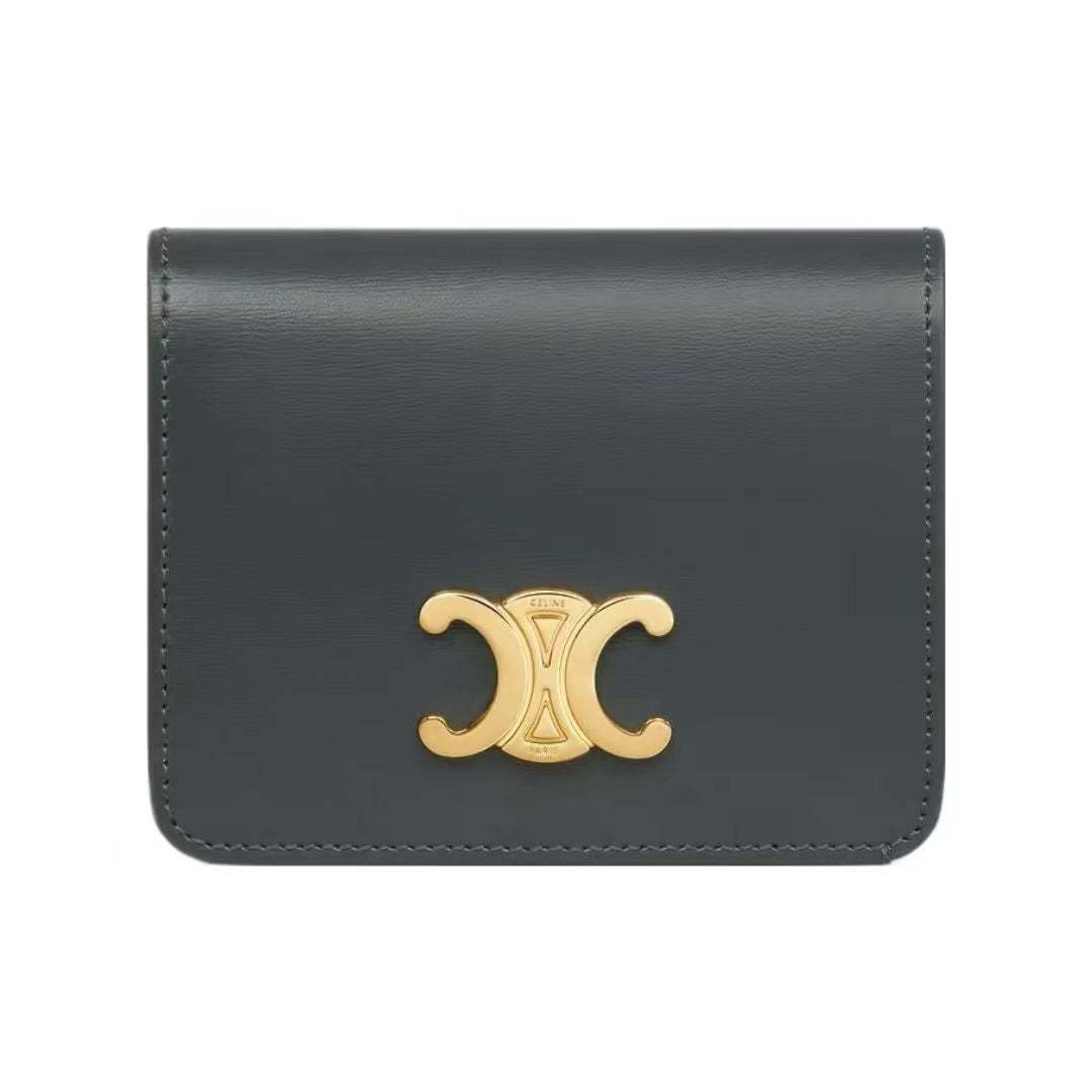 コンパクトウォレット トリオンフ / シャイニーカーフスキン すみはいいろ