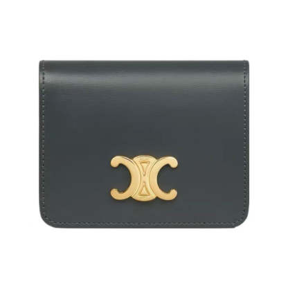 コンパクトウォレット トリオンフ / シャイニーカーフスキン すみはいいろ