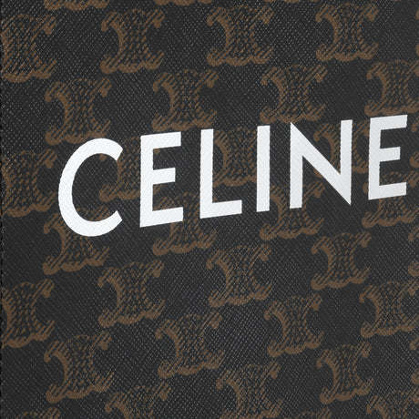 ミニ バーティカル トリオンフ キャンバス CELINE カバ / キャンバス & プリント入りカーフスキン タン