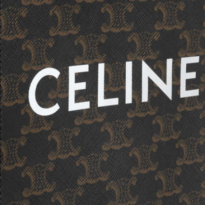 ミニ バーティカル トリオンフ キャンバス CELINE カバ / キャンバス & プリント入りカーフスキン タン