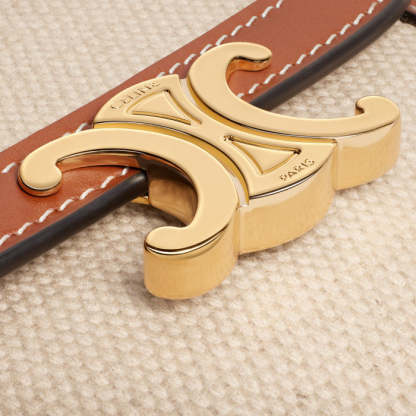 スモールウォレット トリオンフ / テキスタイル＆カーフスキン ナチュラル / タン