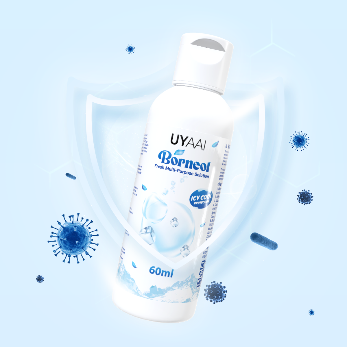 NƯỚC NGÂM KÍNH ÁP TRÒNG UYAAI Borneol Care Solution 60ml