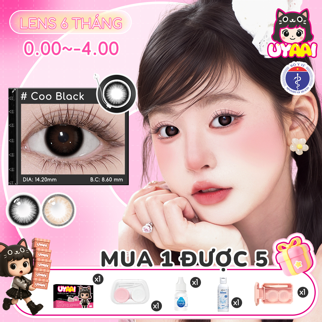 【Mua 1 tặng Gifts | Số đo 0-4 】Kính áp tròng màu UYAAI 14.0-14.2mm Natural Series 6 tháng