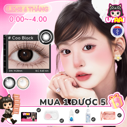 【Mua 1 tặng Gifts | Số đo 0-4 】Kính áp tròng màu UYAAI 14.0-14.2mm Natural Series 6 tháng