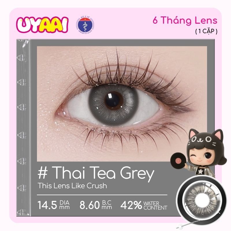 【Mua 1 tặng Gifts | Số đo 0-4 】Kính áp tròng màu UYAAI Thai Tea Series 6 tháng