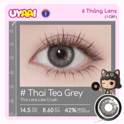 【Mua 1 tặng Gifts | Số đo 0-4 】Kính áp tròng màu UYAAI Thai Tea Series 6 tháng