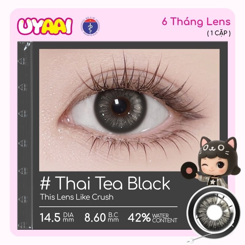 【Mua 1 tặng Gifts | Số đo 0-4 】Kính áp tròng màu UYAAI Thai Tea Series 6 tháng