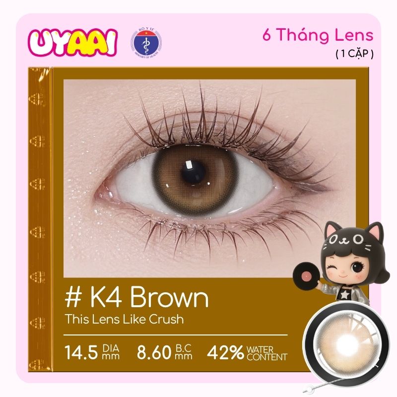 【Mua 1 tặng Gifts | Số đo 0-4 】Kính áp tròng màu UYAAI K4 Series 6 tháng