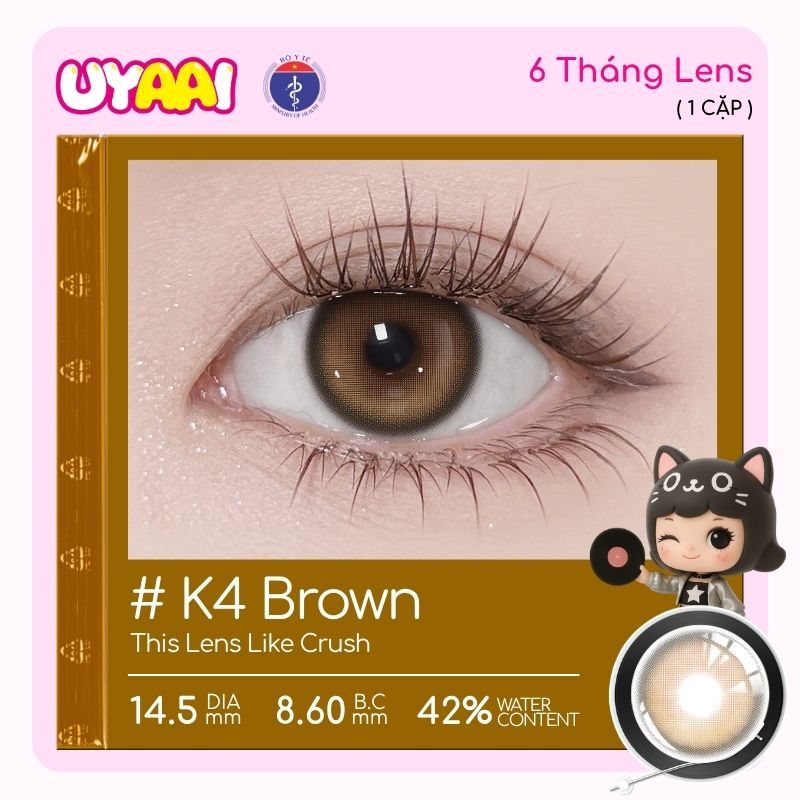 【Mua 1 tặng Gifts | Số đo 0-4 】Kính áp tròng màu UYAAI K4 Series 6 tháng