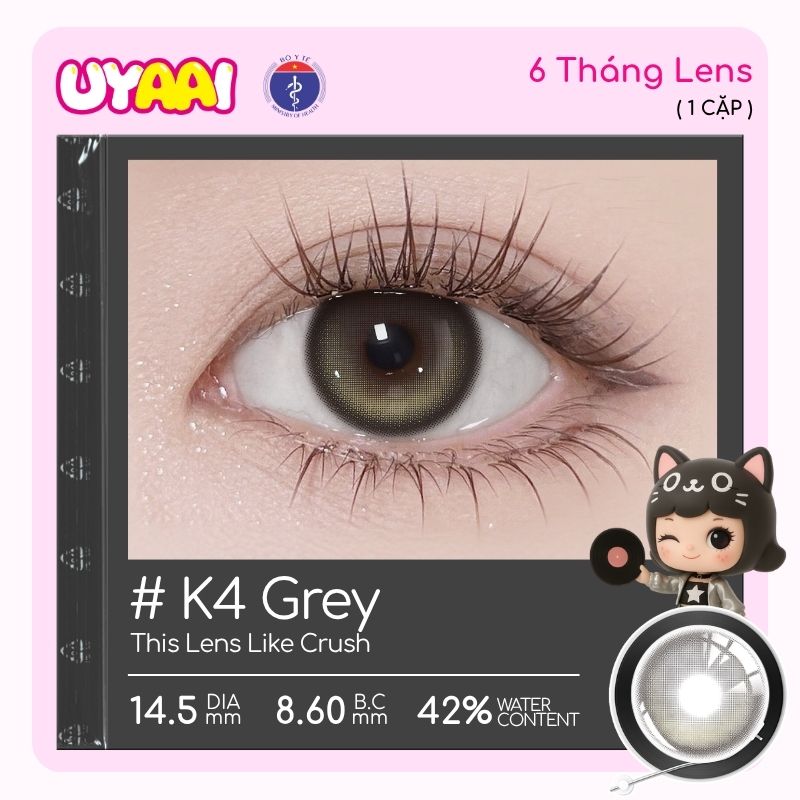 【Mua 1 tặng Gifts | Số đo 0-4 】Kính áp tròng màu UYAAI K4 Series 6 tháng