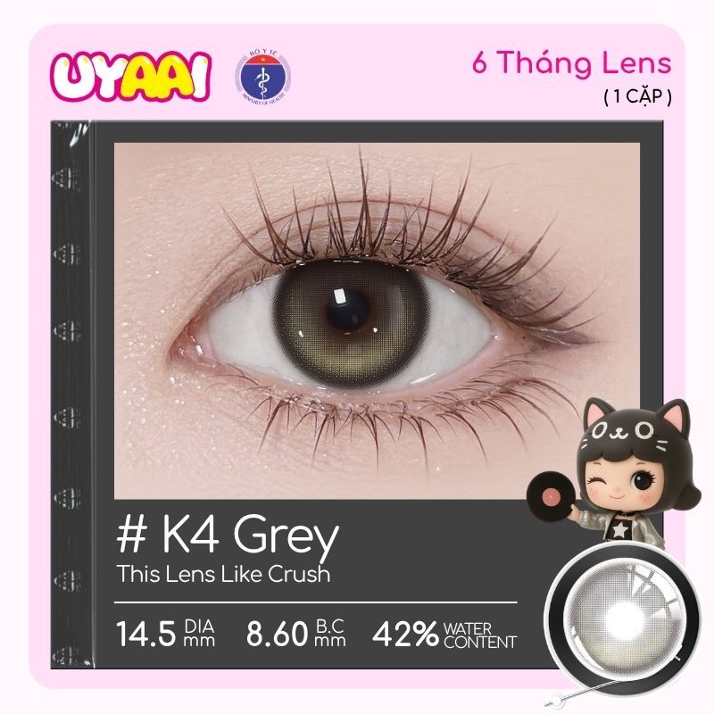 【Mua 1 tặng Gifts | Số đo 0-4 】Kính áp tròng màu UYAAI K4 Series 6 tháng