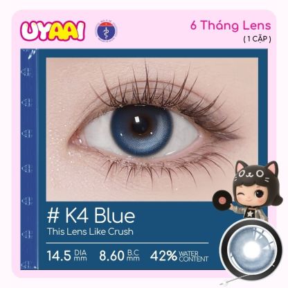 【Mua 1 tặng Gifts | Số đo 0-4 】Kính áp tròng màu UYAAI K4 Series 6 tháng
