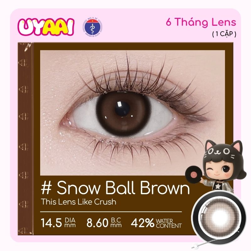 【Mua 1 tặng Gifts | Số đo 0-4 】Kính áp tròng màu UYAAI Snow Ball Series 6 tháng