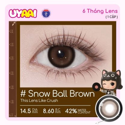 【Mua 1 tặng Gifts | Số đo 0-4 】Kính áp tròng màu UYAAI Snow Ball Series 6 tháng