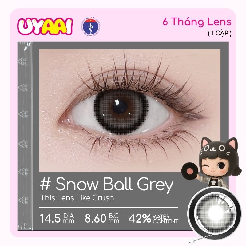 【Mua 1 tặng Gifts | Số đo 0-4 】Kính áp tròng màu UYAAI Snow Ball Series 6 tháng