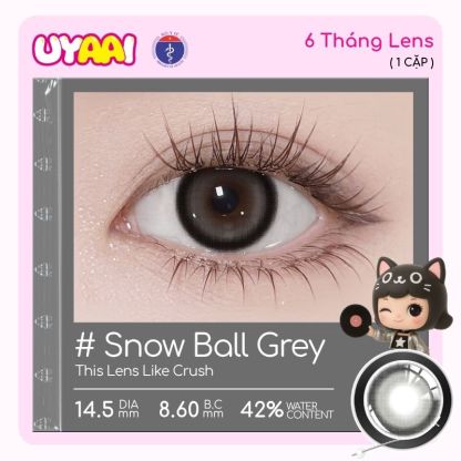 【Mua 1 tặng Gifts | Số đo 0-4 】Kính áp tròng màu UYAAI Snow Ball Series 6 tháng