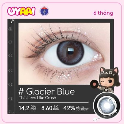 【Số đo 0-4】Kính áp tròng màu UYAAI Glacier Blue 6 tháng