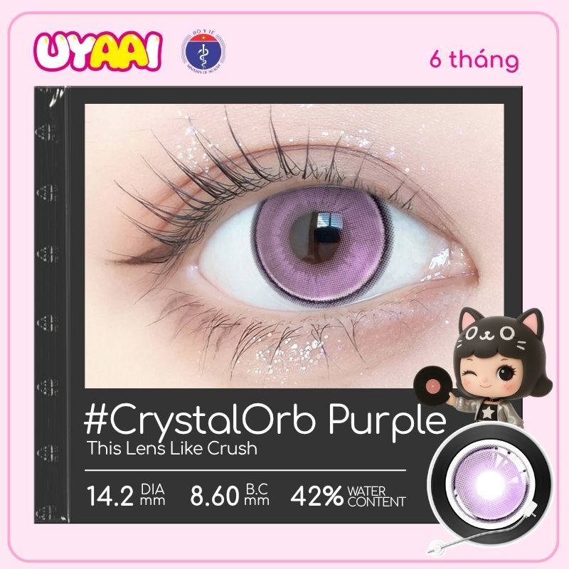 Kính áp tròng màu UYAAI CrystalOrb Purple 6 tháng