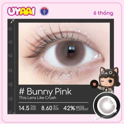 Kính áp tròng màu UYAAI Bunny Pink 6 tháng