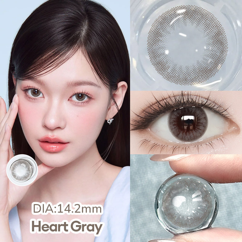 【MỚI】Kính áp tròng màu UYAAI Heart Gray 6 tháng