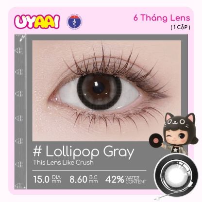 Kính áp tròng màu UYAAI Lollipop Gray 6 tháng