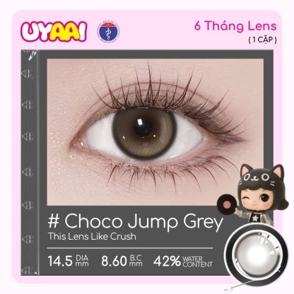 【MỚI】Kính áp tròng màu UYAAI Choco Jump Grey 6 tháng