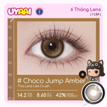 【MỚI】Kính áp tròng màu UYAAI Choco Jump Amber 6 tháng