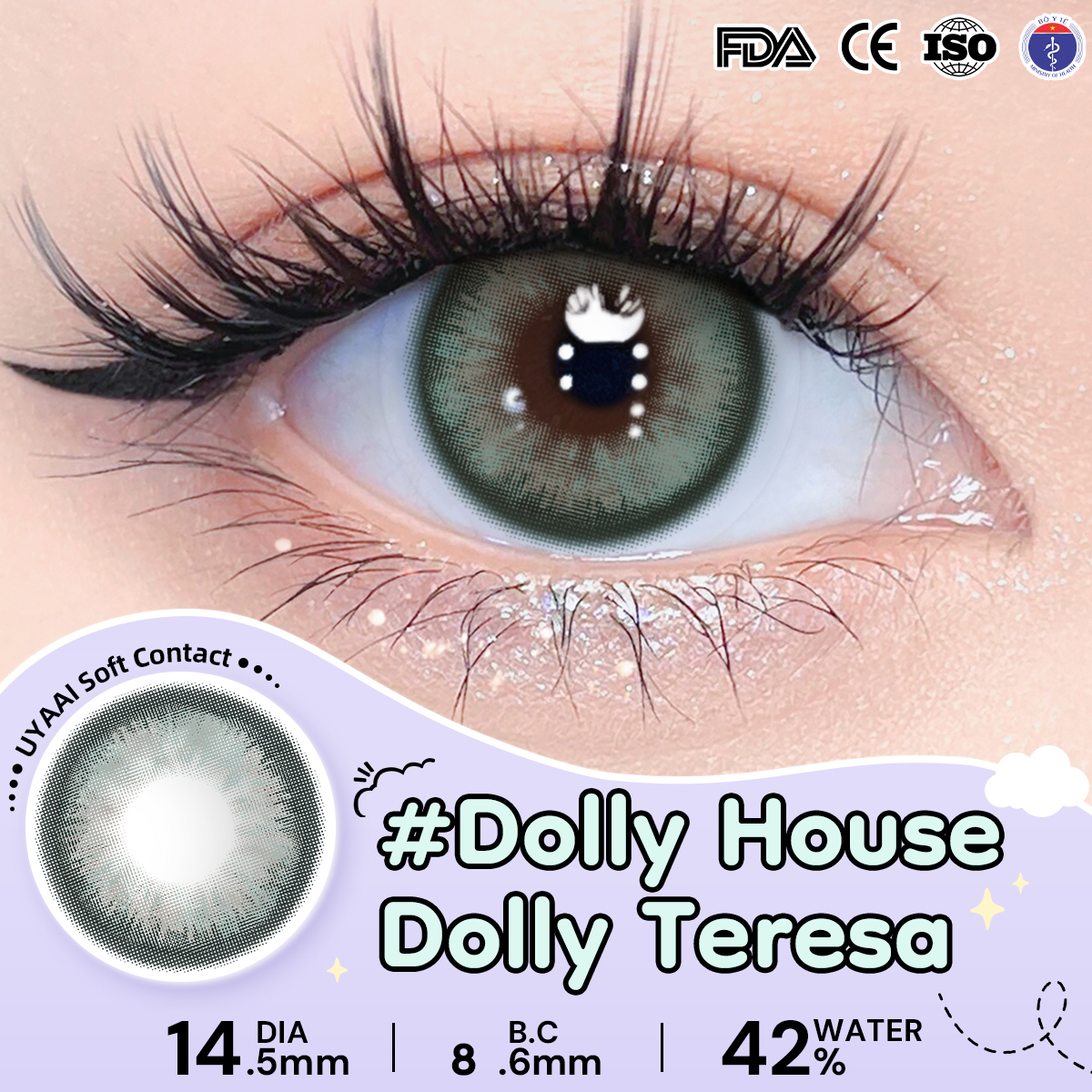 Kính áp tròng màu UYAAI Dolly House Teresa 6 tháng