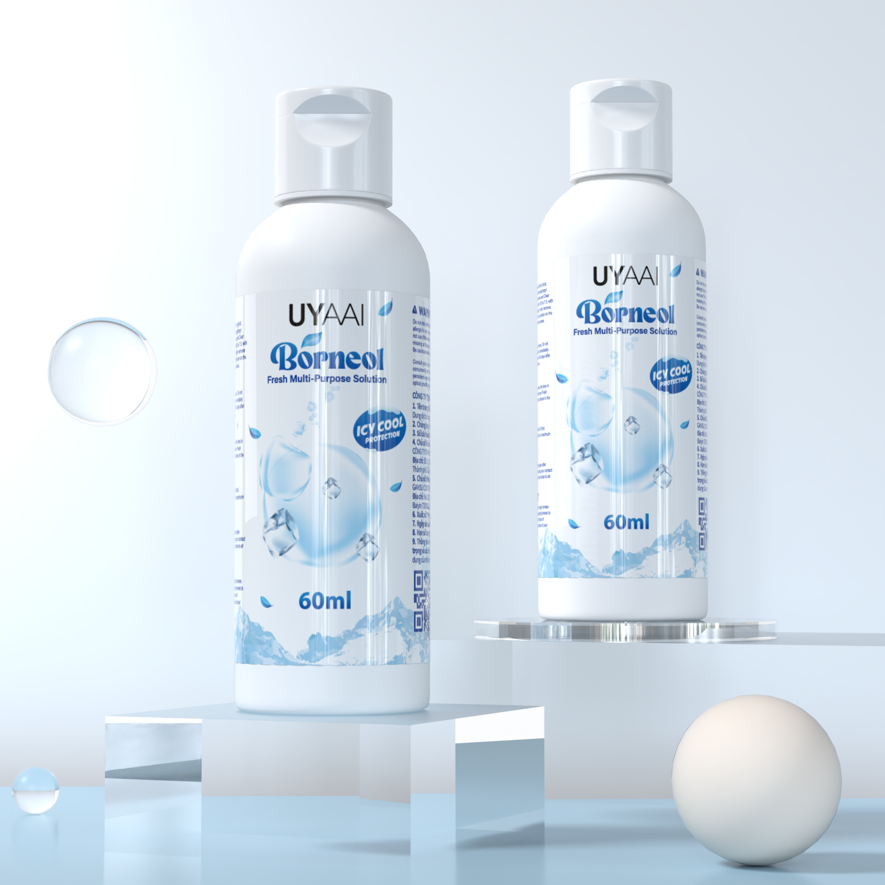 NƯỚC NGÂM KÍNH ÁP TRÒNG UYAAI Borneol Care Solution 60ml