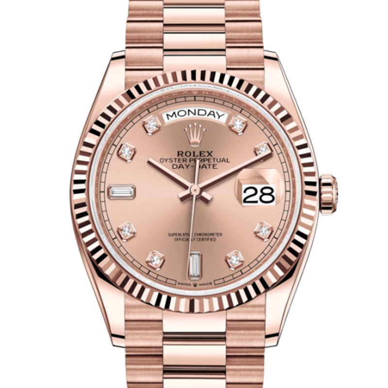 128235 デイデイト 36 オイスター、36 mm、エバーローズゴールド
