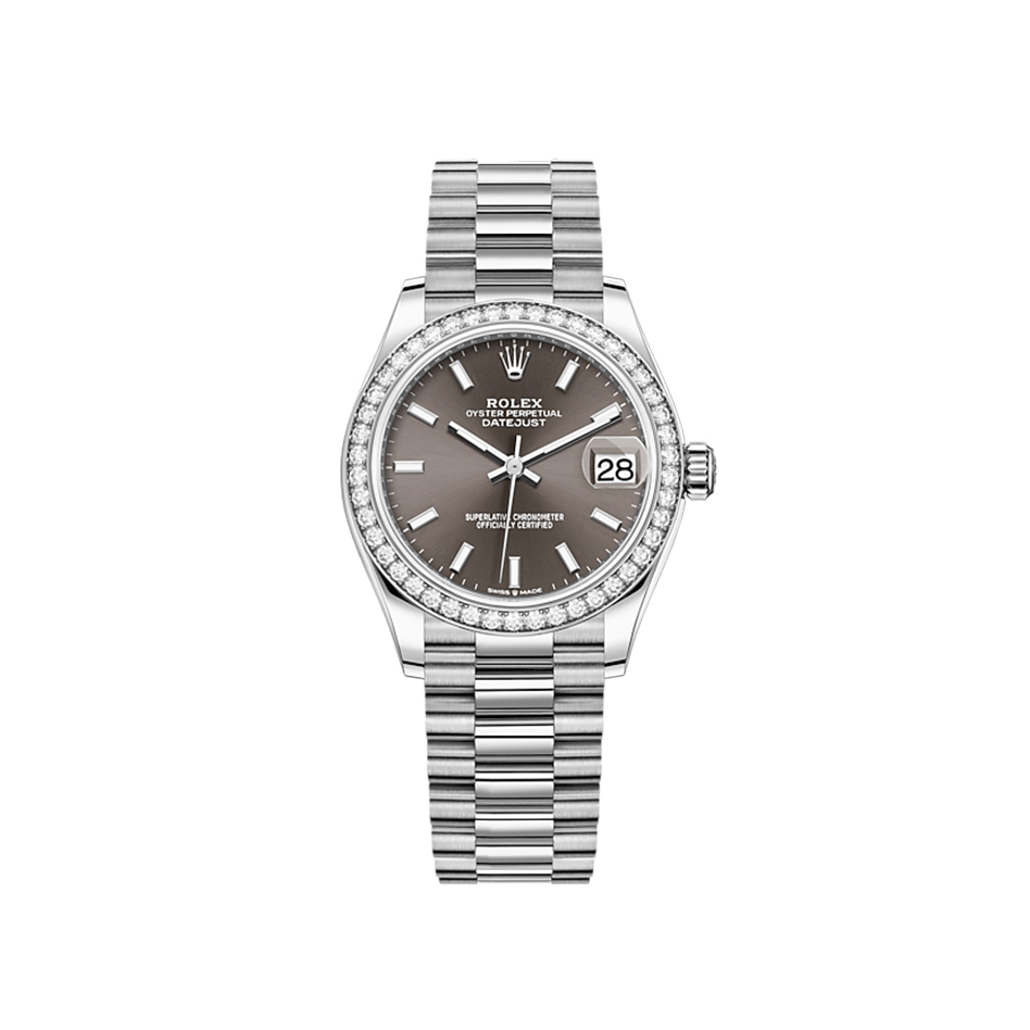 278289 デイトジャスト 31 オイスター、31 mm、ホワイトゴールド、ダイヤモンド