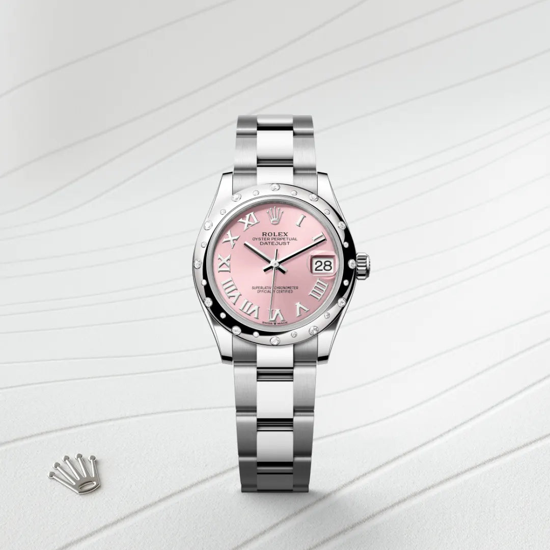 Rolex デイトジャスト 31  オイスター、31 mm、オイスタースチール＆ホワイトゴールド、ダイヤモンド