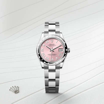 Rolex デイトジャスト 31  オイスター、31 mm、オイスタースチール＆ホワイトゴールド、ダイヤモンド