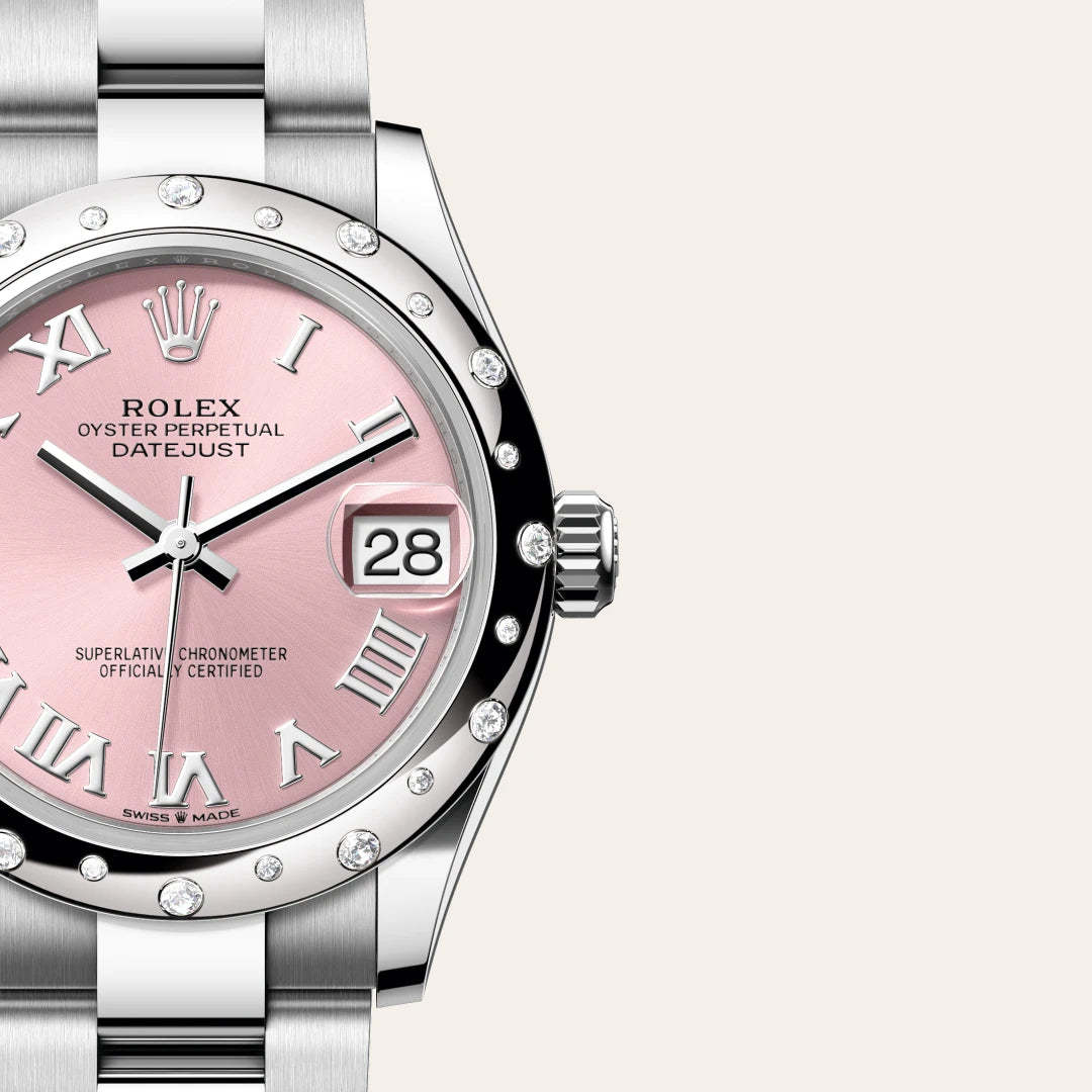 Rolex デイトジャスト 31  オイスター、31 mm、オイスタースチール＆ホワイトゴールド、ダイヤモンド