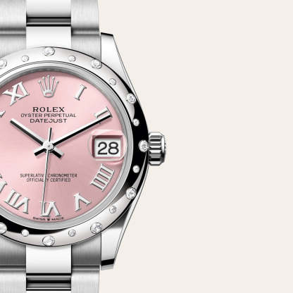 Rolex デイトジャスト 31  オイスター、31 mm、オイスタースチール＆ホワイトゴールド、ダイヤモンド