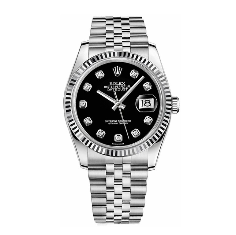 ROLEX ロレックス デイトジャスト 116234 ブラック オイスターブレス