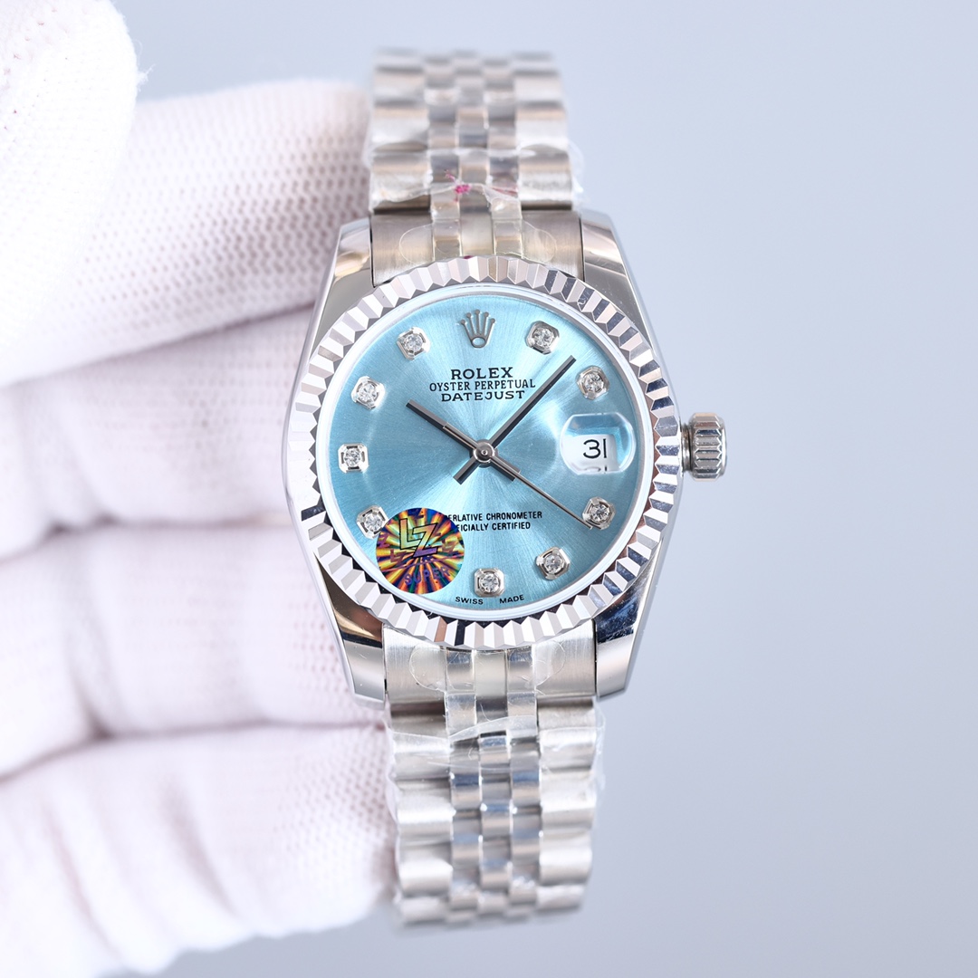 126234ロレックス オイスター デイトジャスト ジュビリー スチール ブルー ダイヤモンド ダイヤル31mm