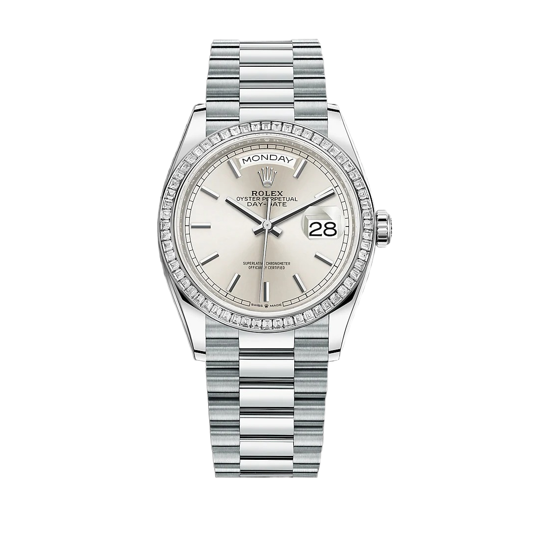 モデル オイスター、36 mm、プラチナ、ダイヤモンド128396TBR