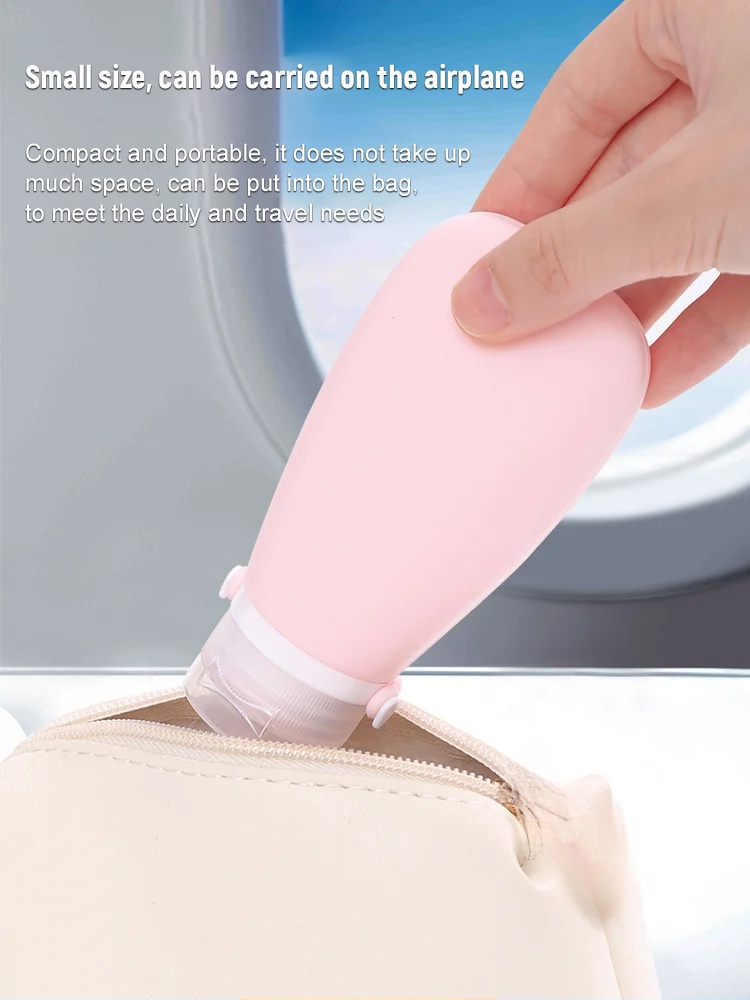 Newly designed strap leak-proof soft silicone travel bottle