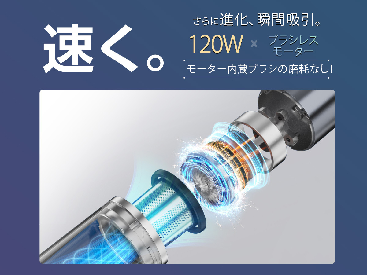 ハンディクリーナー ハンディ掃除機 超軽量 コードレス 充電式 スタンド付き サイクロン 超強吸引力 車内 掃除機 コードレス ハンディ ハンディークリーナー K16