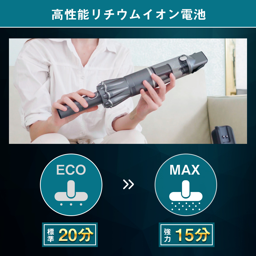 ハンディクリーナー 15Kpa ブラシレスモーター コードレス 30分間連続稼働 充電式 サイクロン 収納充電2in1 超強吸引力 車内 紙パック不要 車 掃除機 コードレス ハンディ そうじき K12