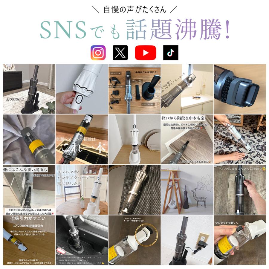 ハンディクリーナー 強力吸引 16000pa 掃除機 多機能 強力吸引 掃除機 コードレス 車 軽量 静音 2Way パワフル K12