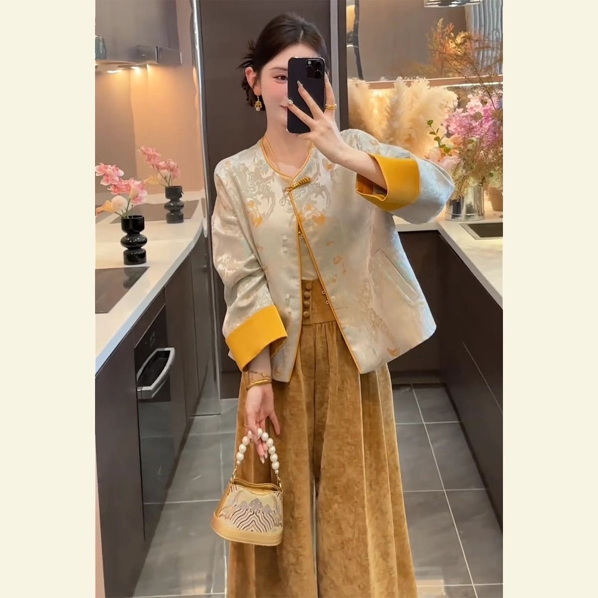 2025 秋天新款穿搭一整套|時尚高級感新中式女裝|國風外套半身裙套裝