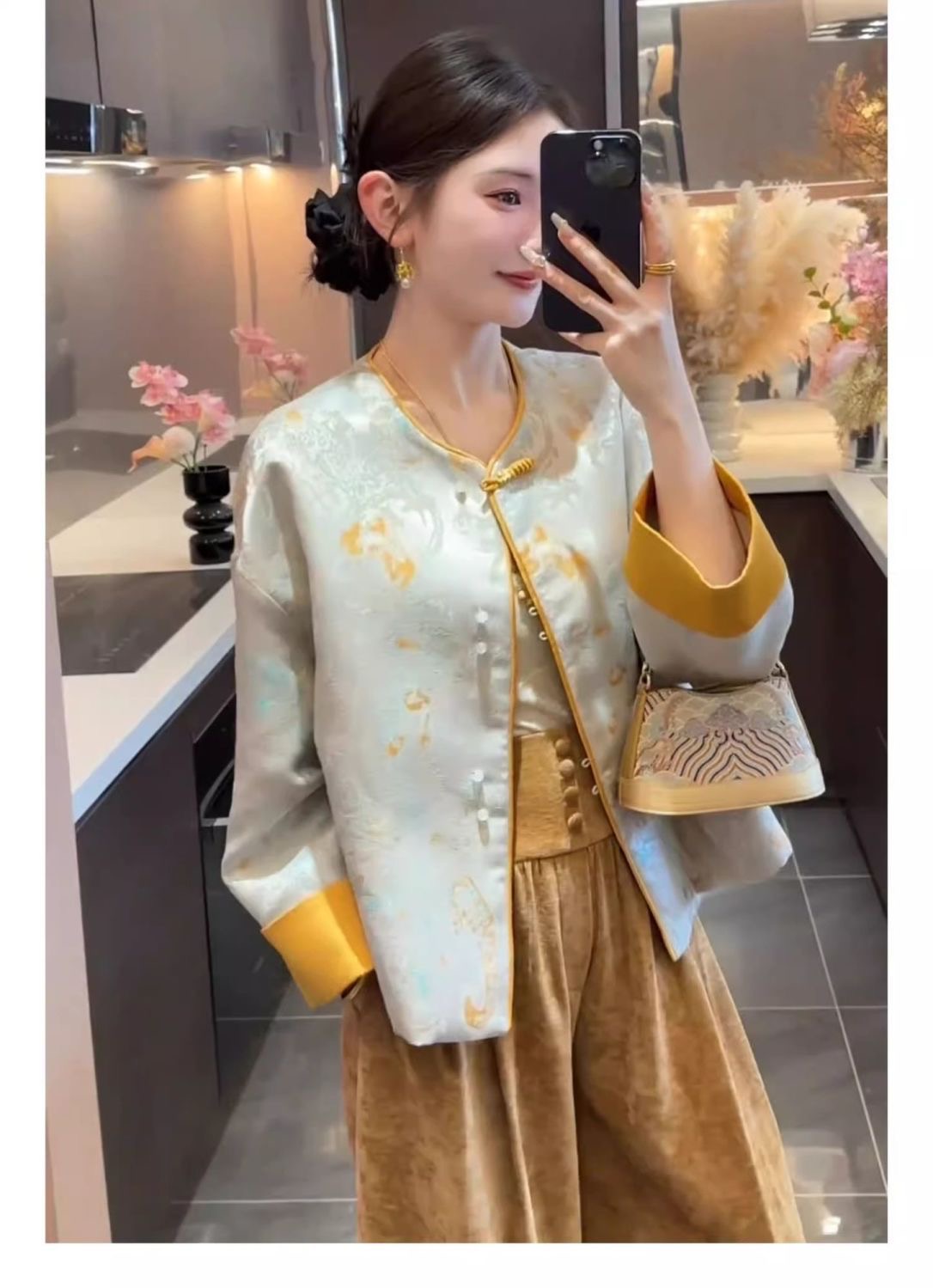 2025 秋天新款穿搭一整套|時尚高級感新中式女裝|國風外套半身裙套裝