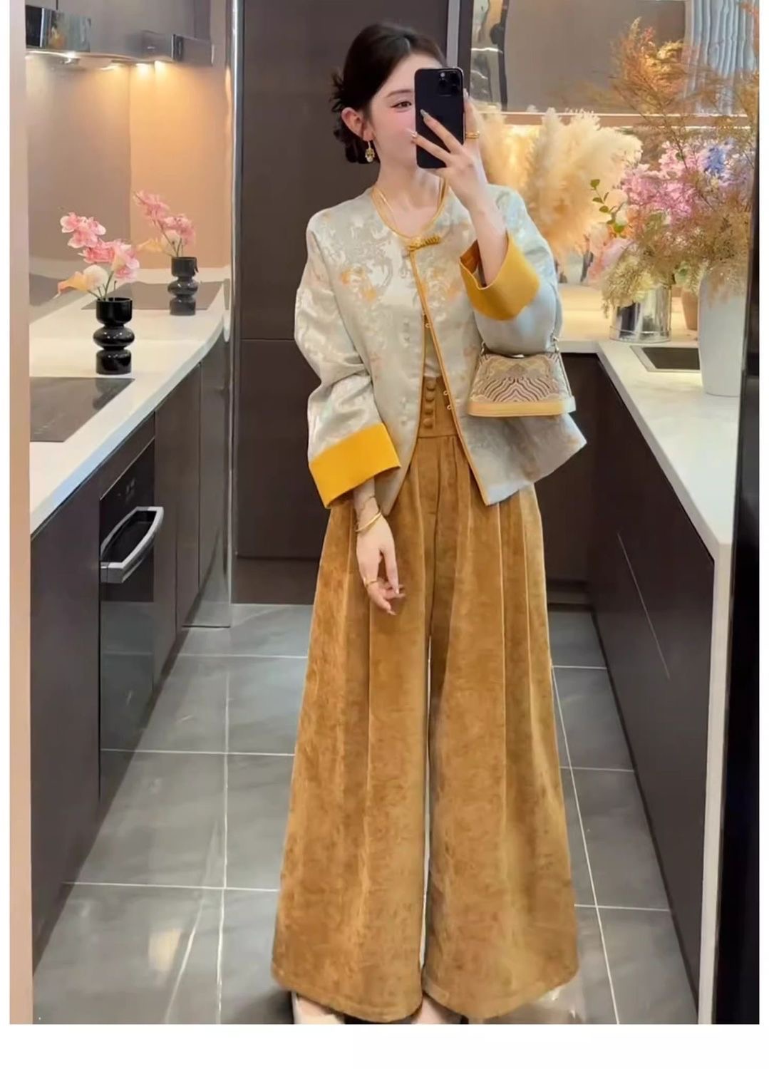 2025 秋天新款穿搭一整套|時尚高級感新中式女裝|國風外套半身裙套裝